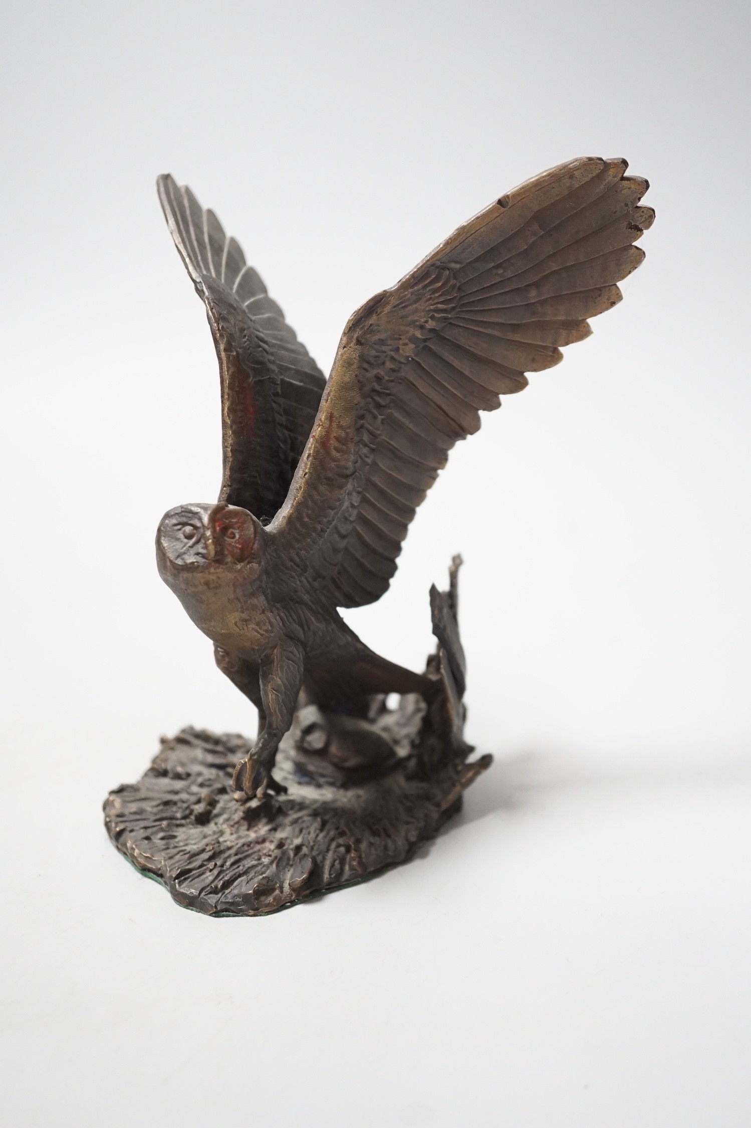 Paul Eaton - a limited edition bronze owl, signed and dated ‘91. Numbered 013. 16.5cm